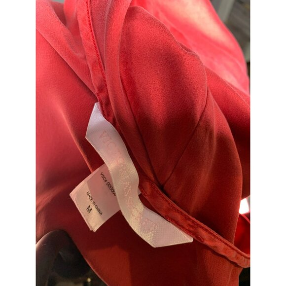 VTG Victoria's Secret SILK Y2K 90s Red Satin Cowl Slip Dress Open Tie Back S - Picture 8 of 10